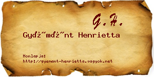 Gyémánt Henrietta névjegykártya