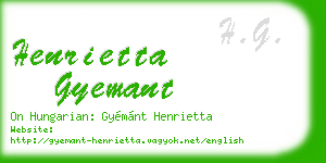 henrietta gyemant business card
