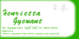 henrietta gyemant business card